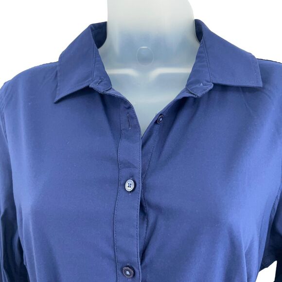 UNTUCKIT Women's Angela Shirt Dress Long Sleeve Blue Stretch Cotton Size 10 - Picture 5 of 16